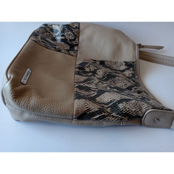 Stone & Co. Tan Beige Snakeprint Shoulder Bag EUC - Picture 11 of 16
